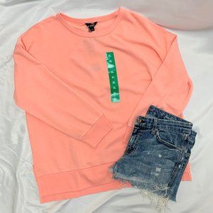 NWT Buffalo David Bitton Peach Loose Fit Crew Neck Sweater